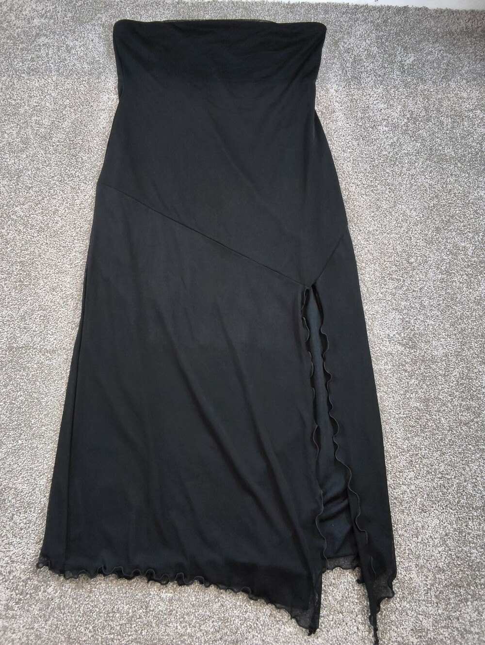 Urban Outfitters Strapless Women's Black Midi Dress With Slit, Regular Size XL